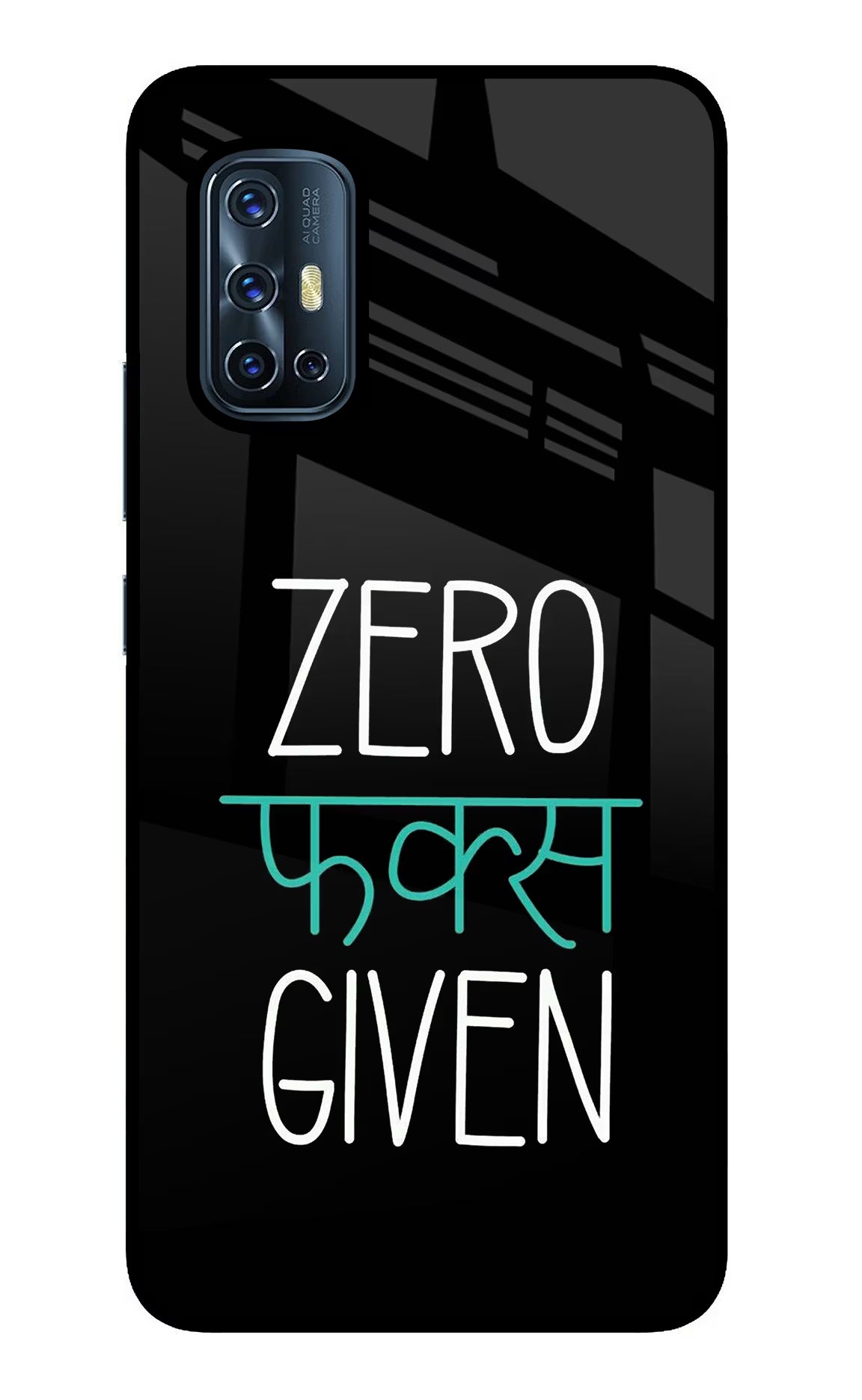 Zero Fucks Given Vivo V17 Glass Case Back Cover by Casekaro