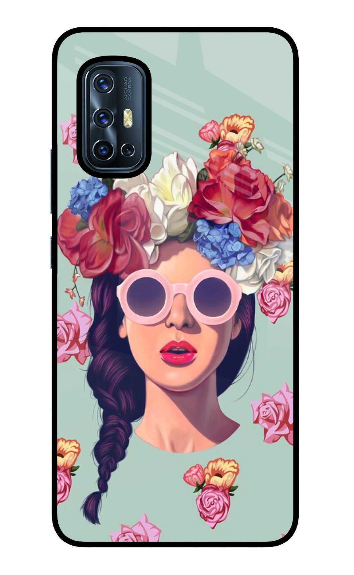 Pretty Girl Vivo V17 Glass Case