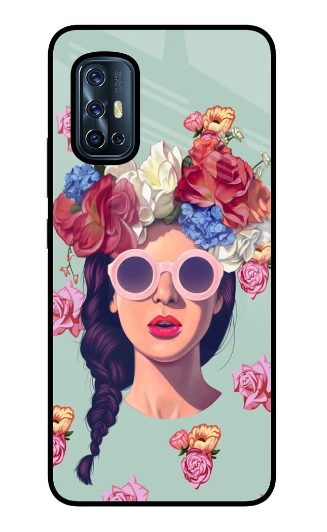 Pretty Girl Vivo V17 Glass Case Back Cover by Casekaro