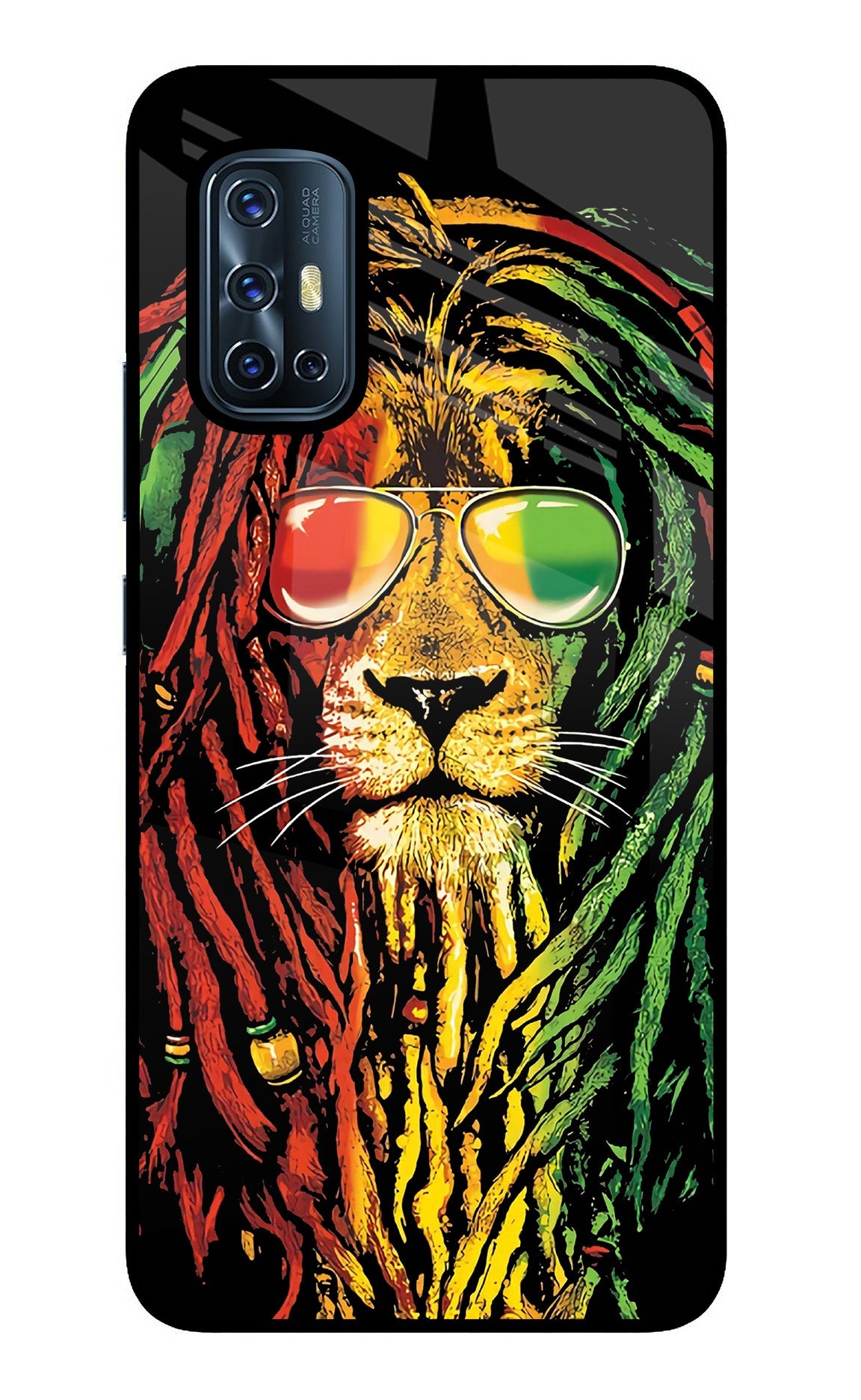 Rasta Lion Vivo V17 Glass Case