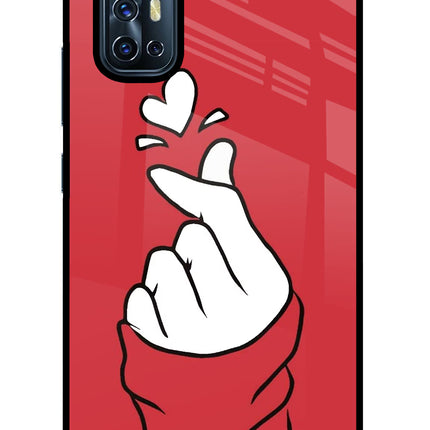 Korean Love Sign Vivo V17 Glass Case Back Cover by Casekaro