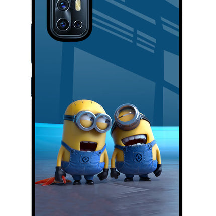 Minion Laughing Vivo V17 Glass Case Back Cover by Casekaro