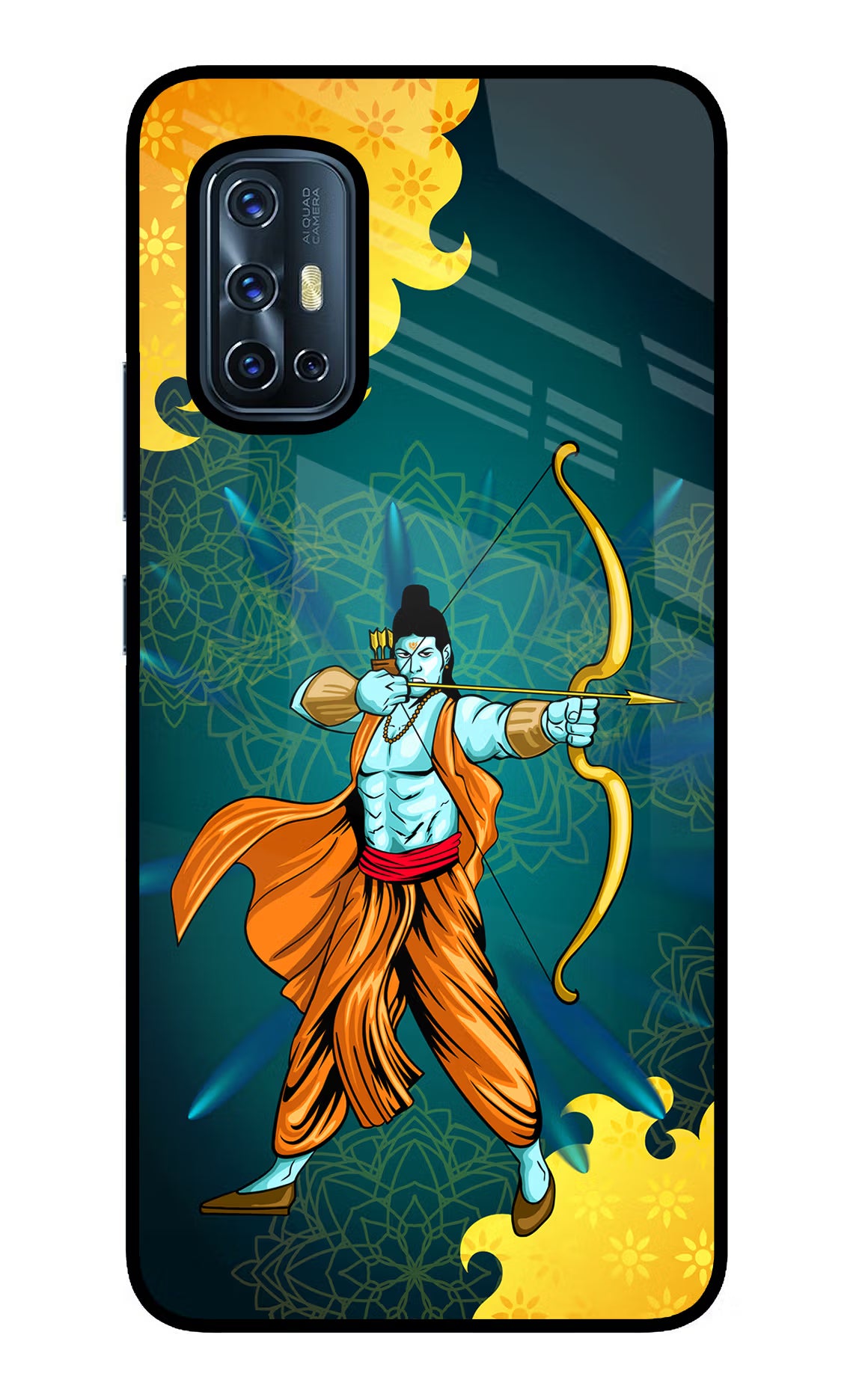 Lord Ram - 6 Vivo V17 Glass Case Back Cover by Casekaro