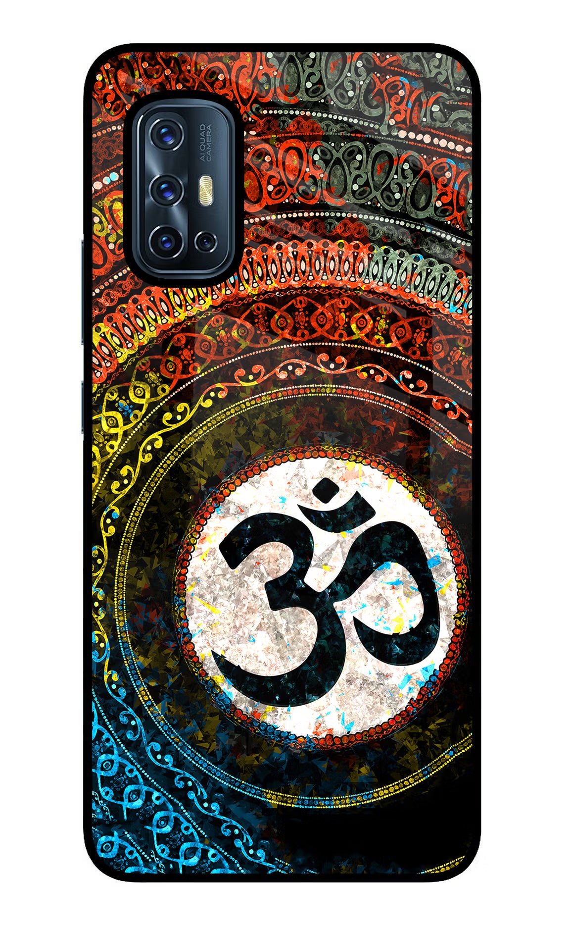 Om Cultural Vivo V17 Glass Case Back Cover by Casekaro