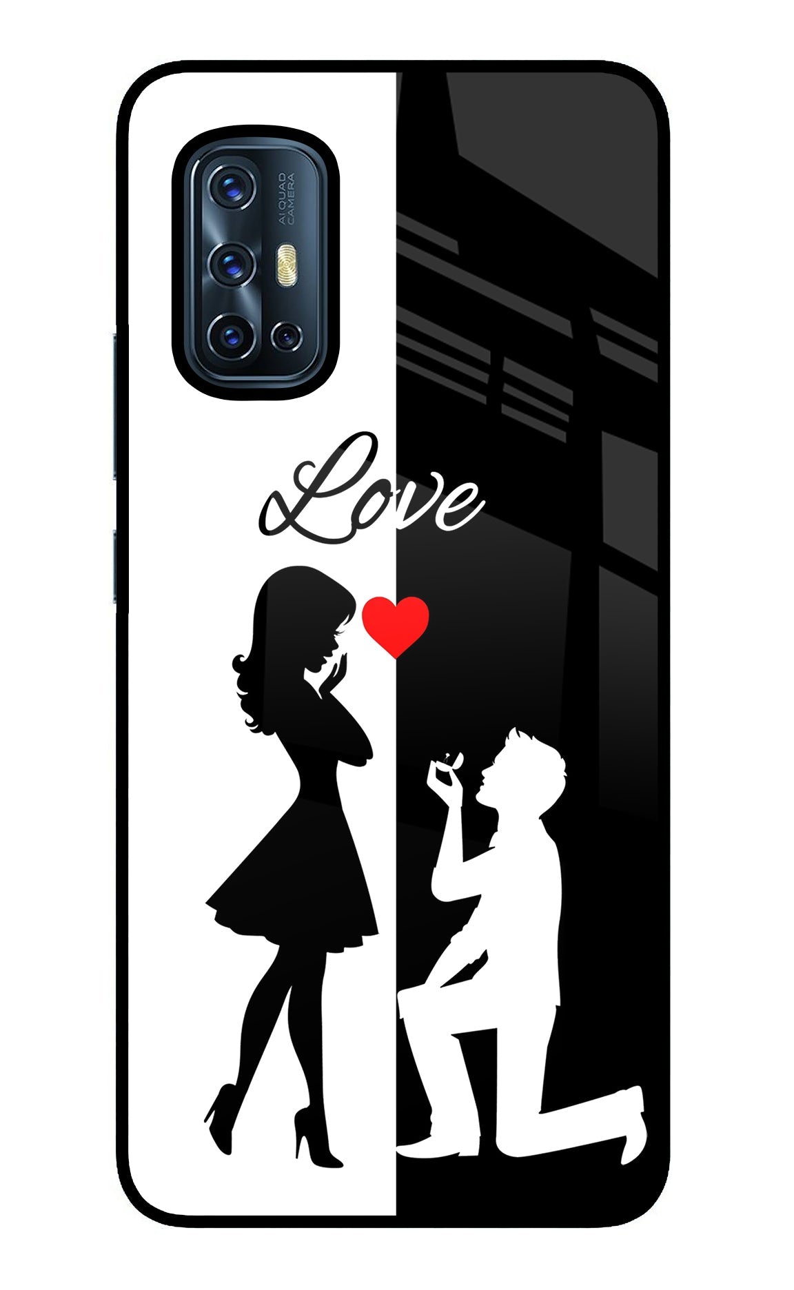 Love Propose Black And White Vivo V17 Back Cover