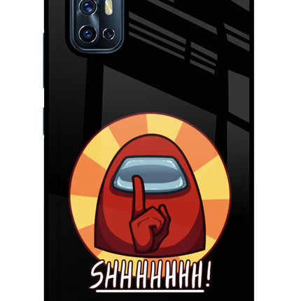 Among Us Shhh! Vivo V17 Glass Case Back Cover by Casekaro
