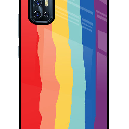 Rainbow Vivo V17 Glass Case Back Cover by Casekaro