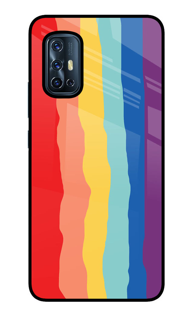 Rainbow Vivo V17 Glass Case Back Cover by Casekaro