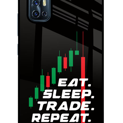 Eat Sleep Trade Repeat Vivo V17 Glass Case