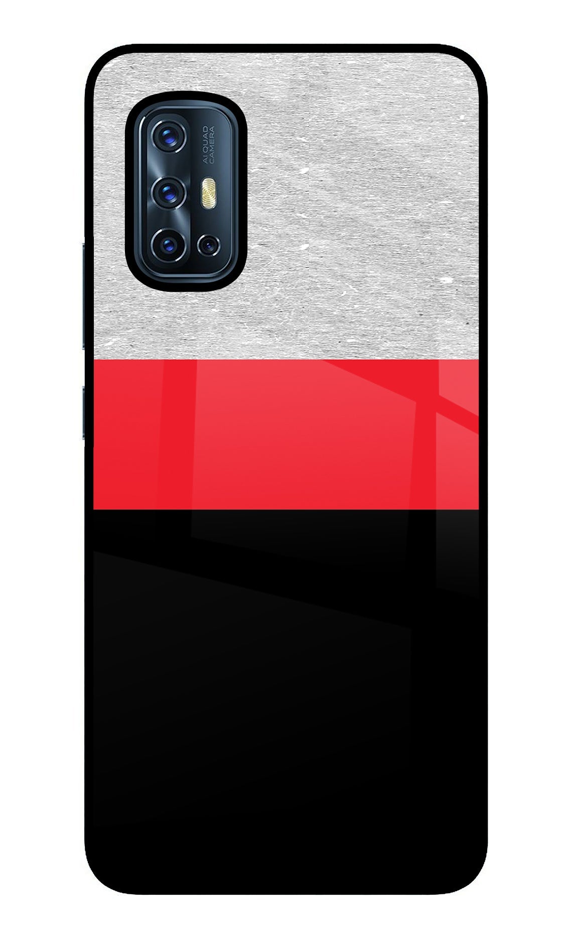 Tri Color Pattern Vivo V17 Glass Case