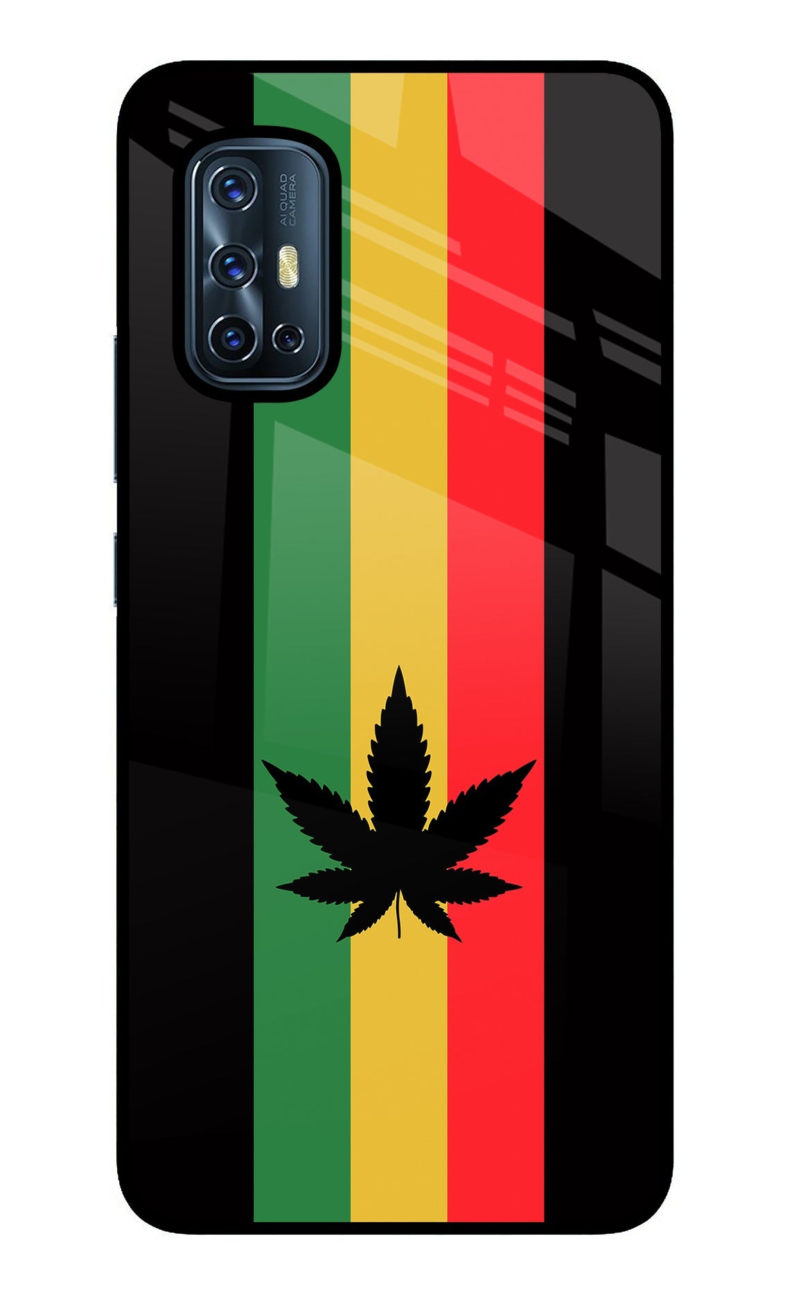 Weed Flag Vivo V17 Glass Case