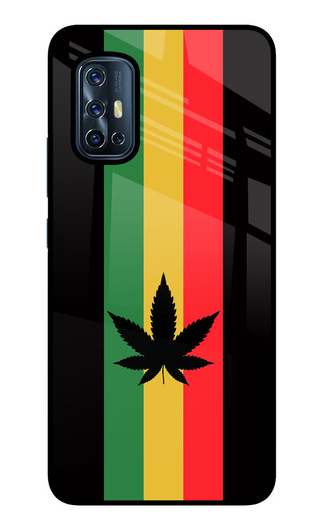 Weed Flag Vivo V17 Glass Case Back Cover by Casekaro