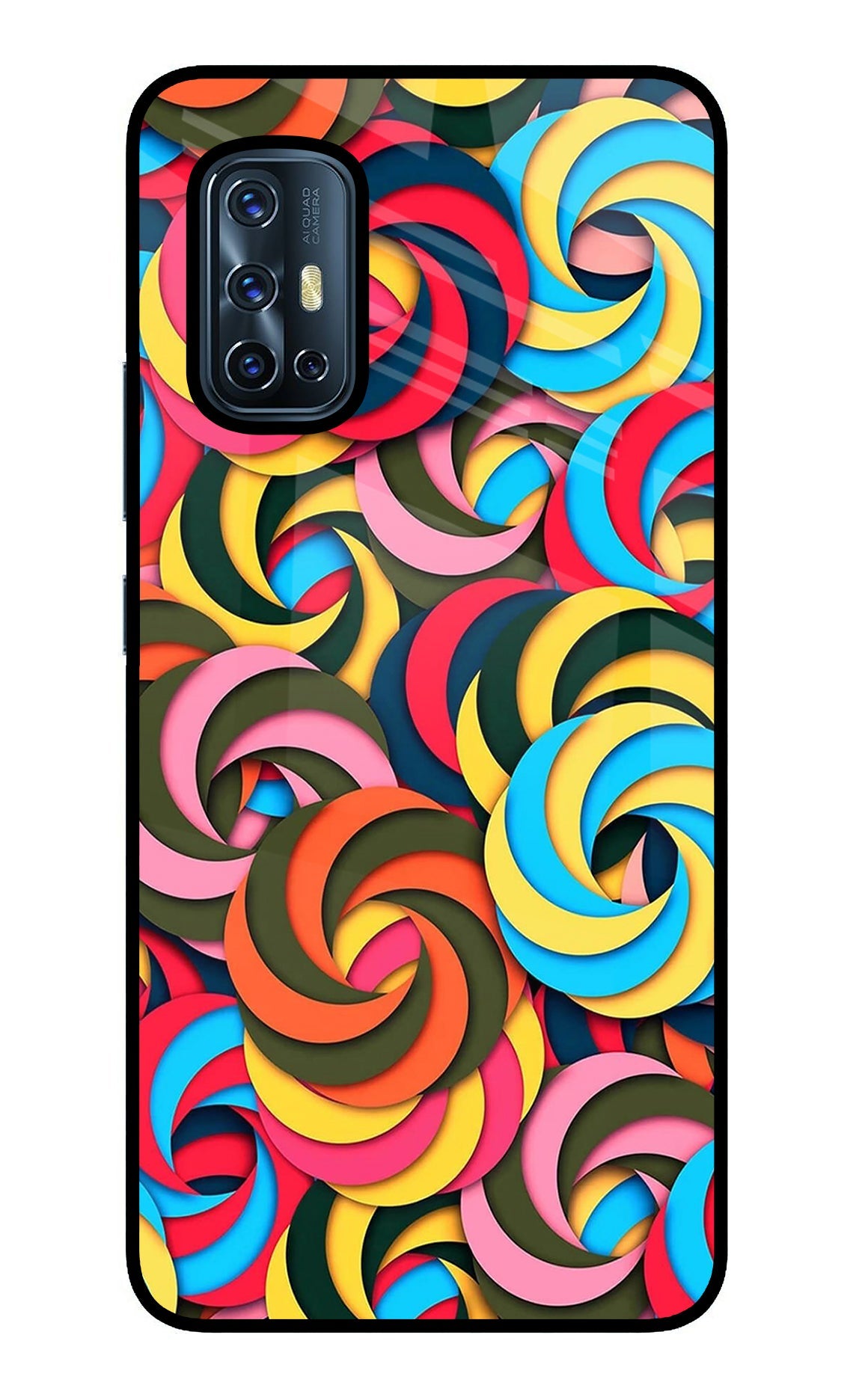 Spiral Pattern Vivo V17 Glass Case