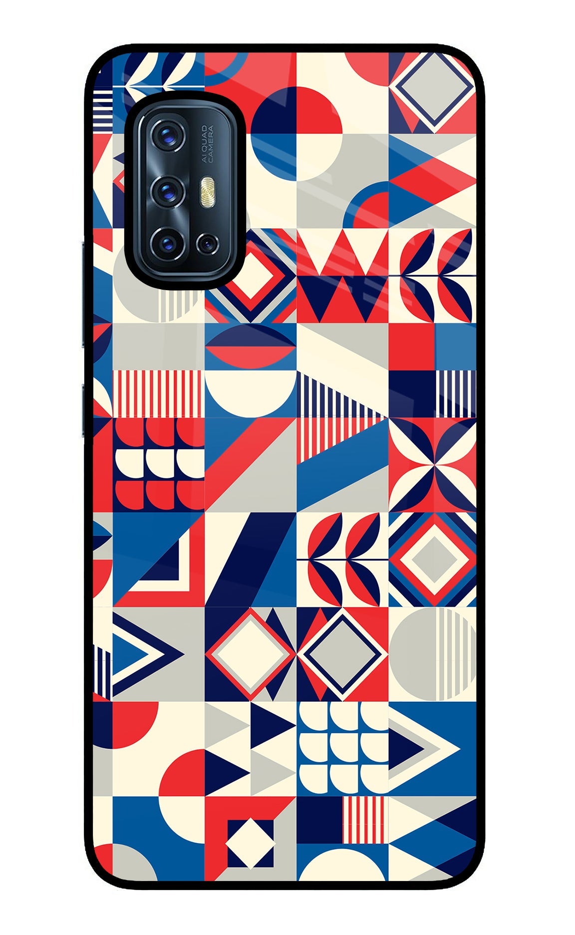 Colorful Pattern Vivo V17 Glass Case