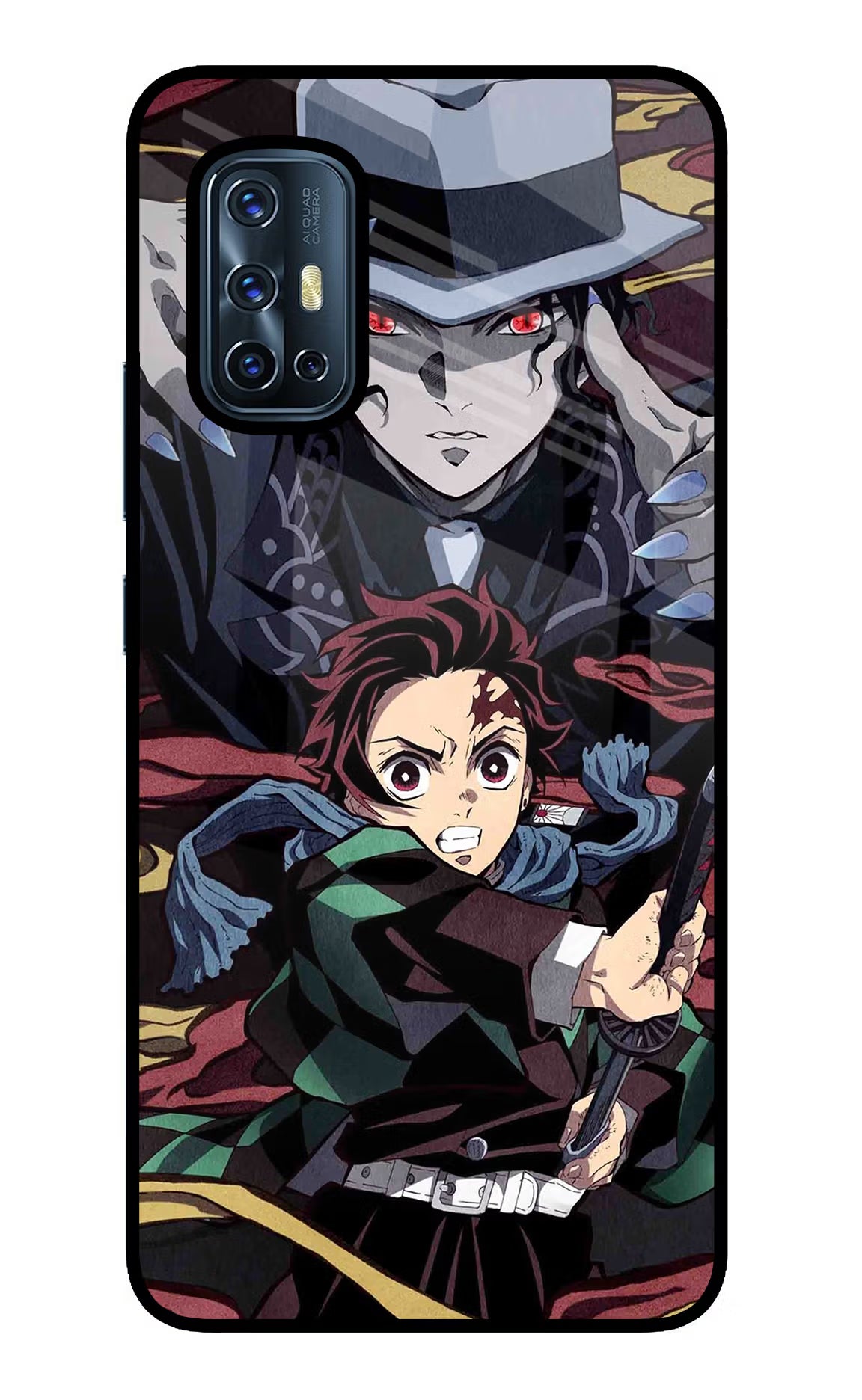 Demon Slayer Vivo V17 Glass Case Back Cover by Casekaro