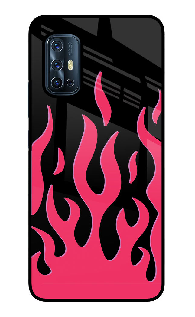 Fire Flames Vivo V17 Glass Case Back Cover by Casekaro