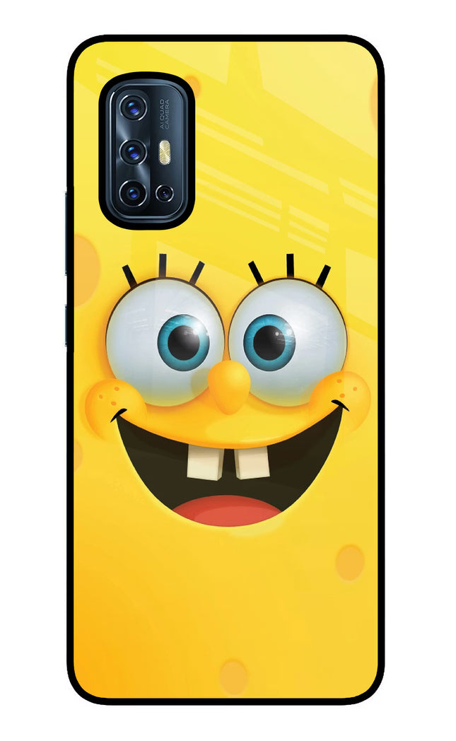 Sponge 1 Vivo V17 Glass Case Back Cover by Casekaro