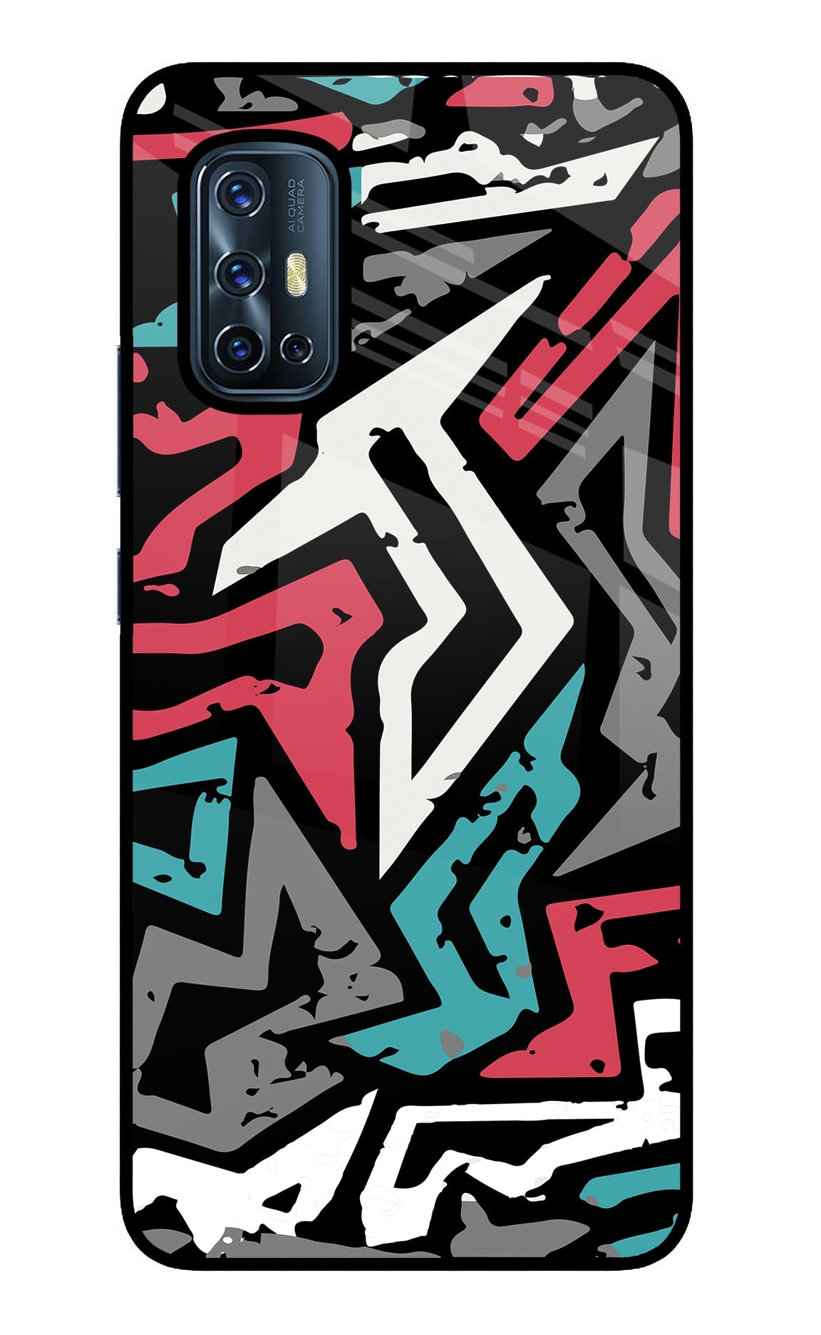 Geometric Graffiti Vivo V17 Glass Case