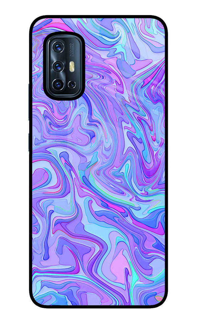 Glitter Vivo V17 Glass Case Back Cover by Casekaro