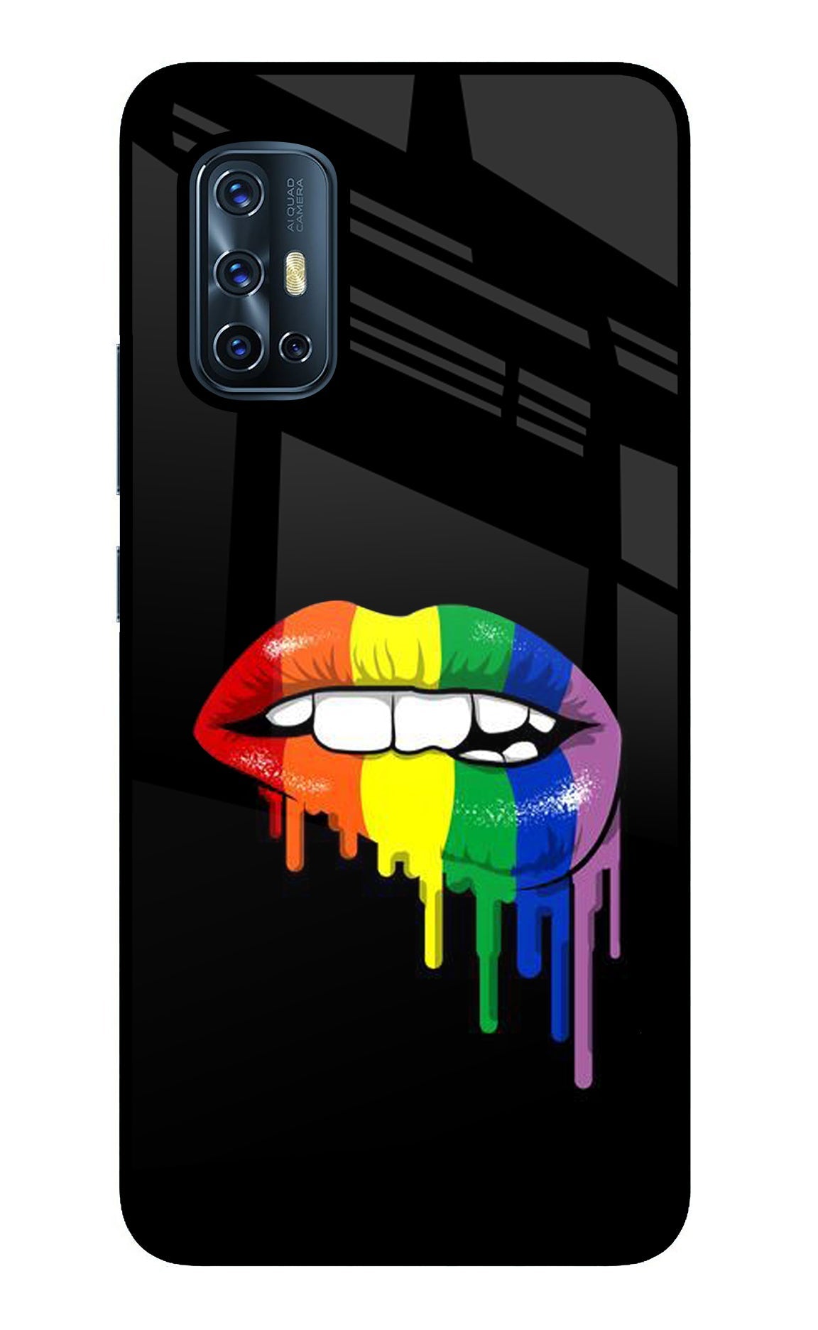 Lips Biting Vivo V17 Glass Case