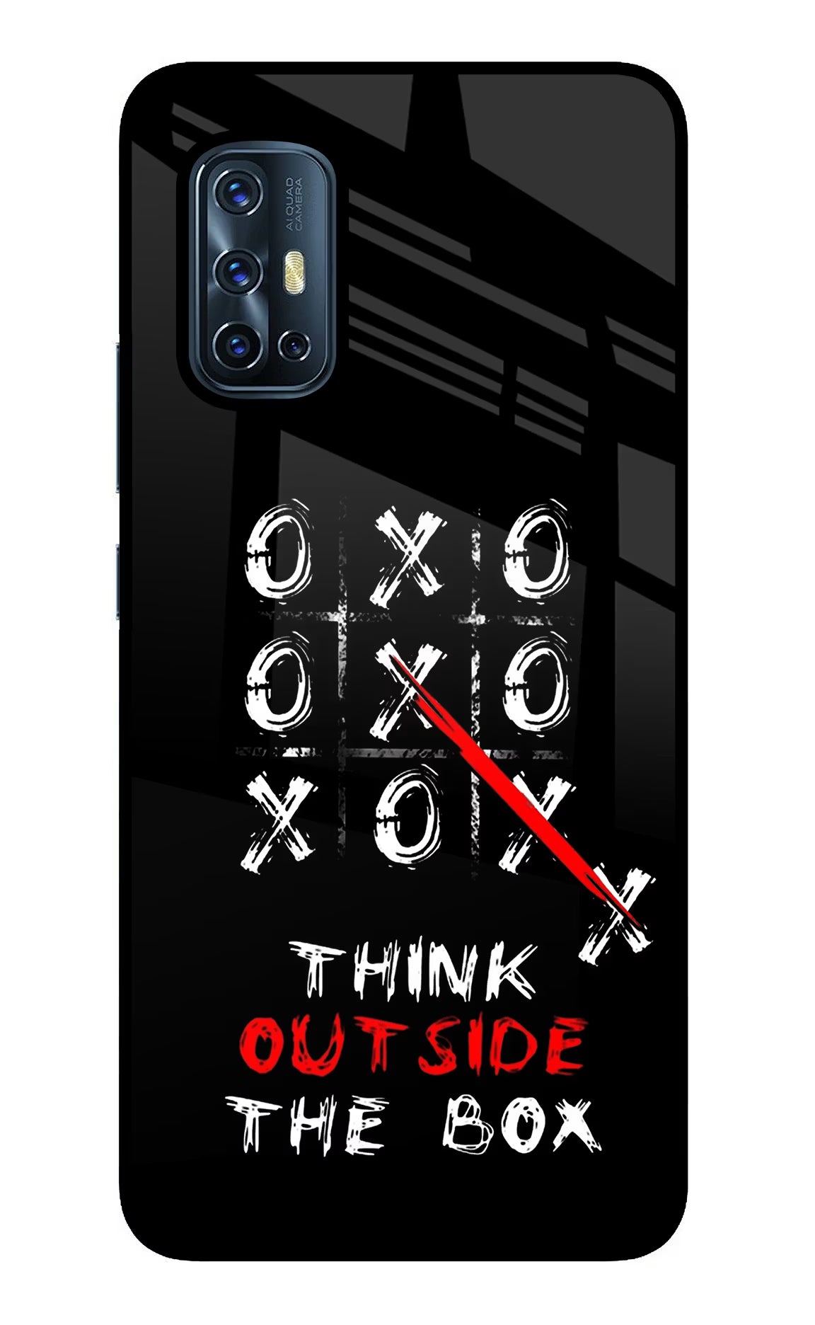 Think out of the BOX Vivo V17 Glass Case Back Cover by Casekaro