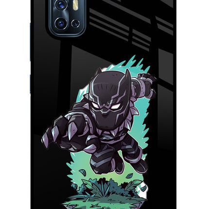Black Panther Vivo V17 Glass Case Back Cover by Casekaro