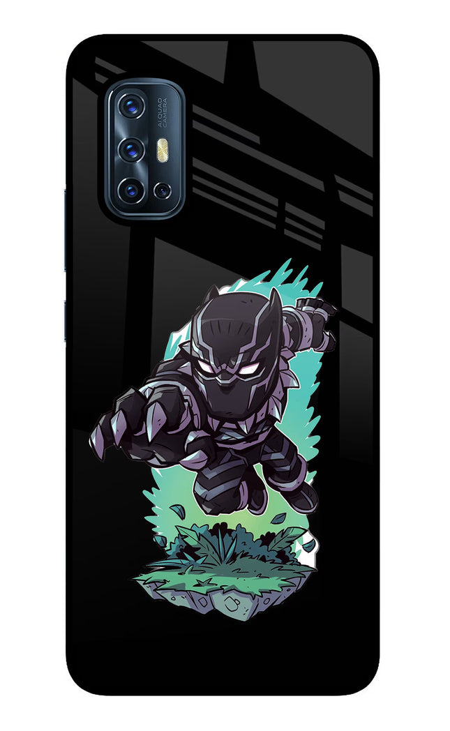 Black Panther Vivo V17 Glass Case Back Cover by Casekaro