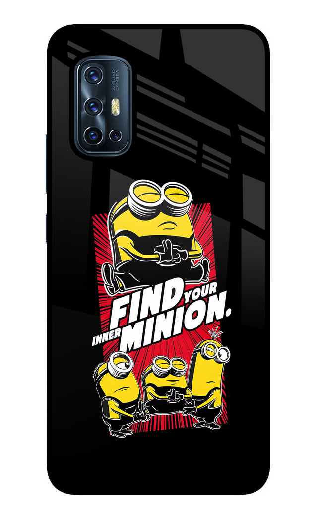 Find your inner Minion Vivo V17 Glass Case Back Cover by Casekaro