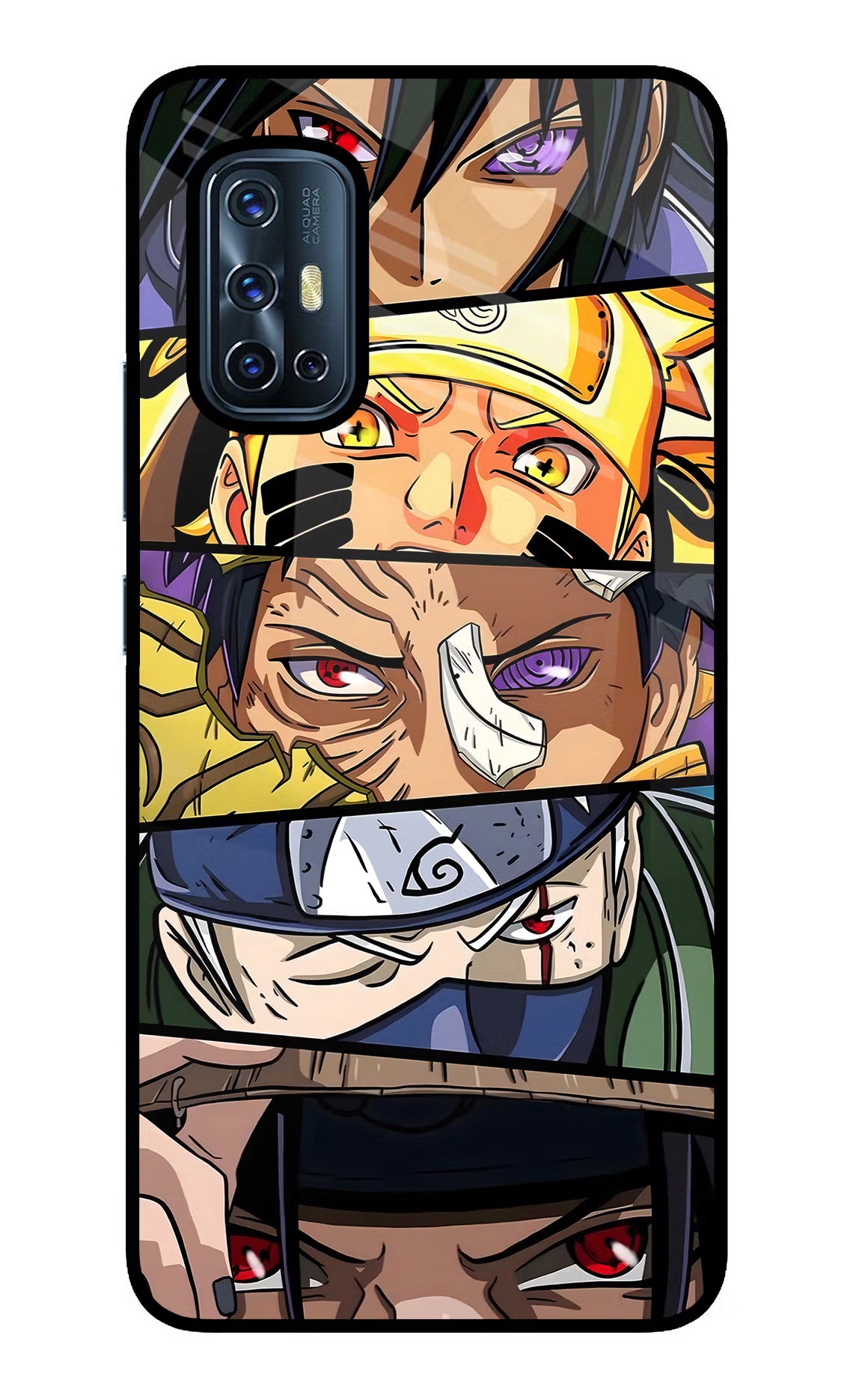 Naruto Character Vivo V17 Glass Case Back Cover by Casekaro