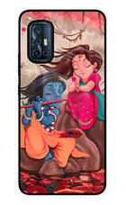 Radhe Krishna Vivo V17 Glass Case Back Cover by Casekaro