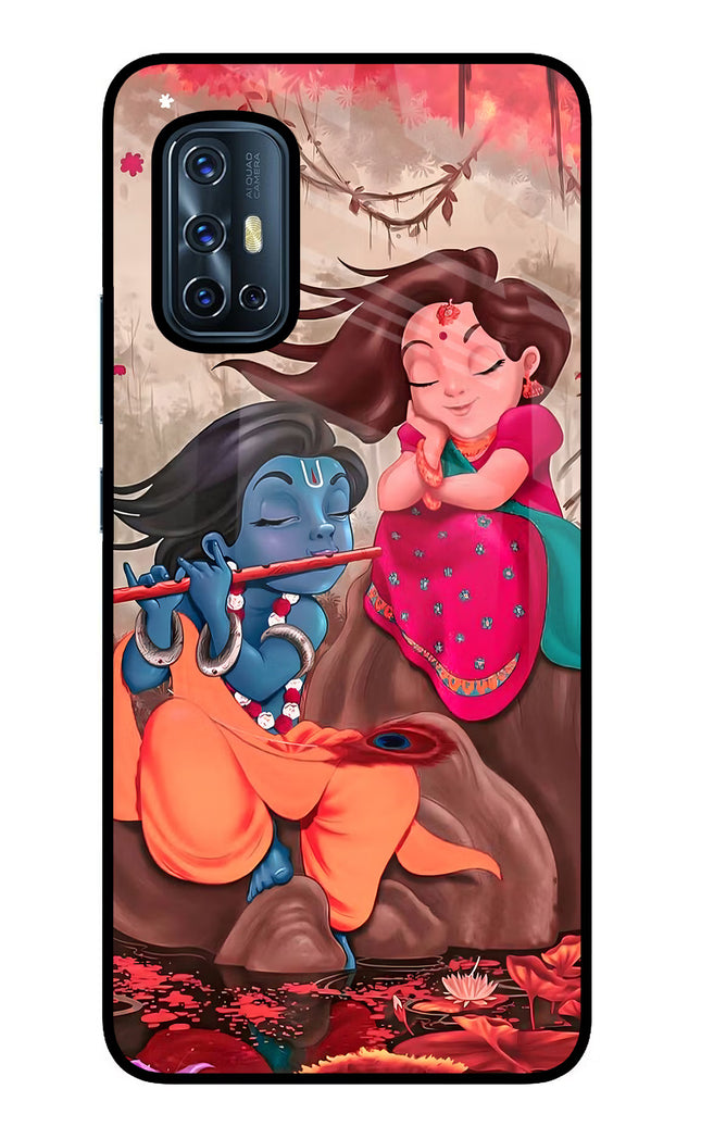 Radhe Krishna Vivo V17 Glass Case Back Cover by Casekaro
