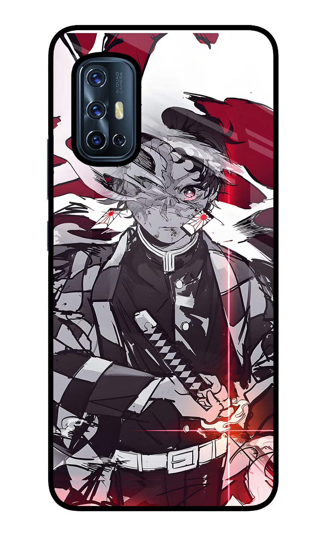 Demon Slayer Vivo V17 Glass Case Back Cover by Casekaro