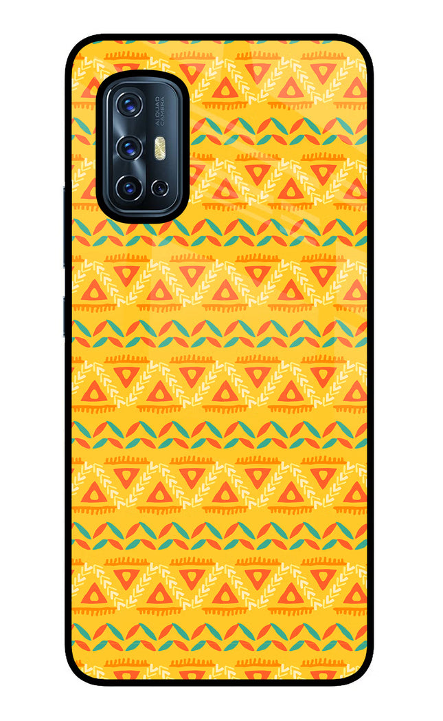 Tribal Pattern Vivo V17 Glass Case Back Cover by Casekaro