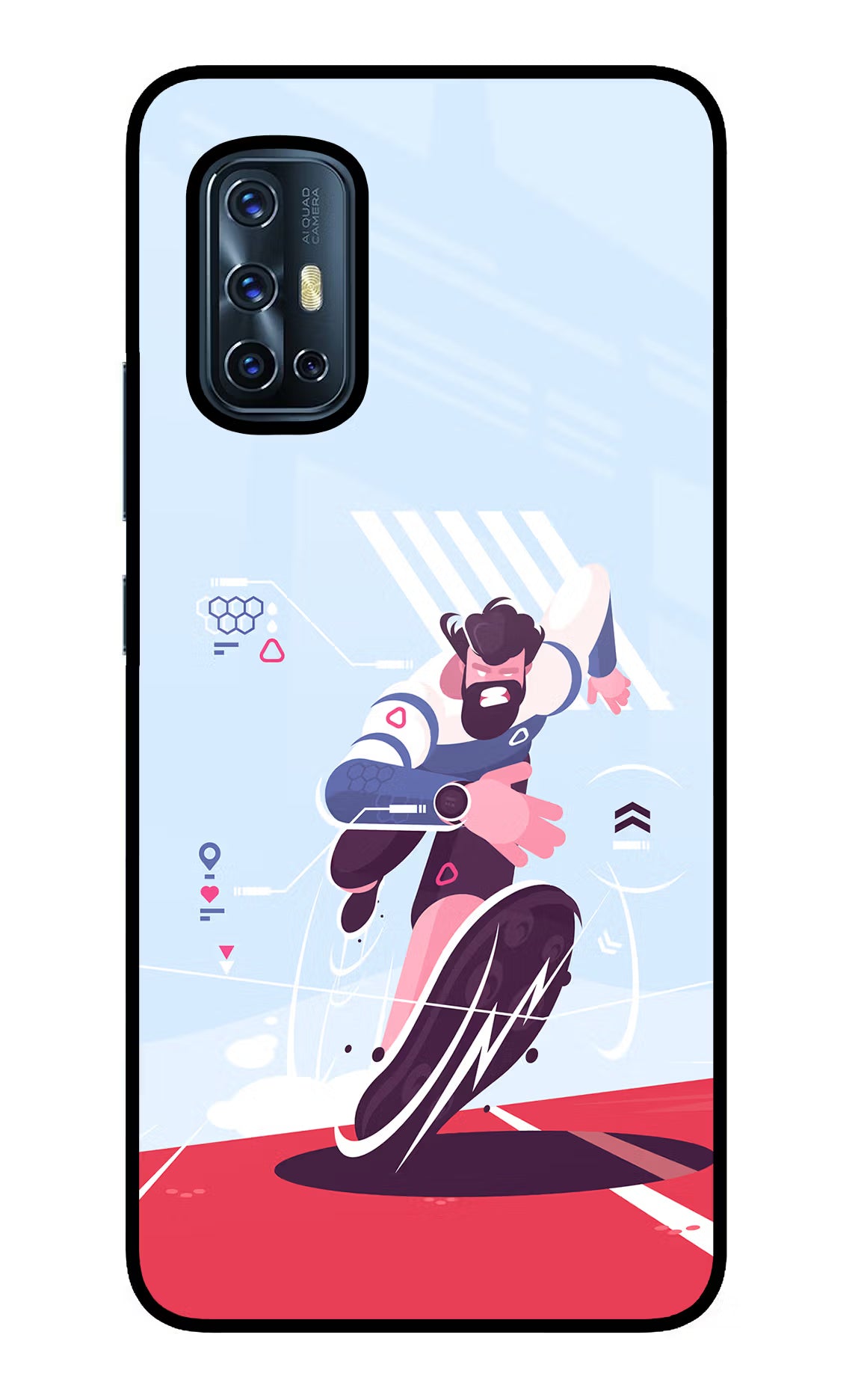 Run Pro Vivo V17 Glass Case Back Cover by Casekaro