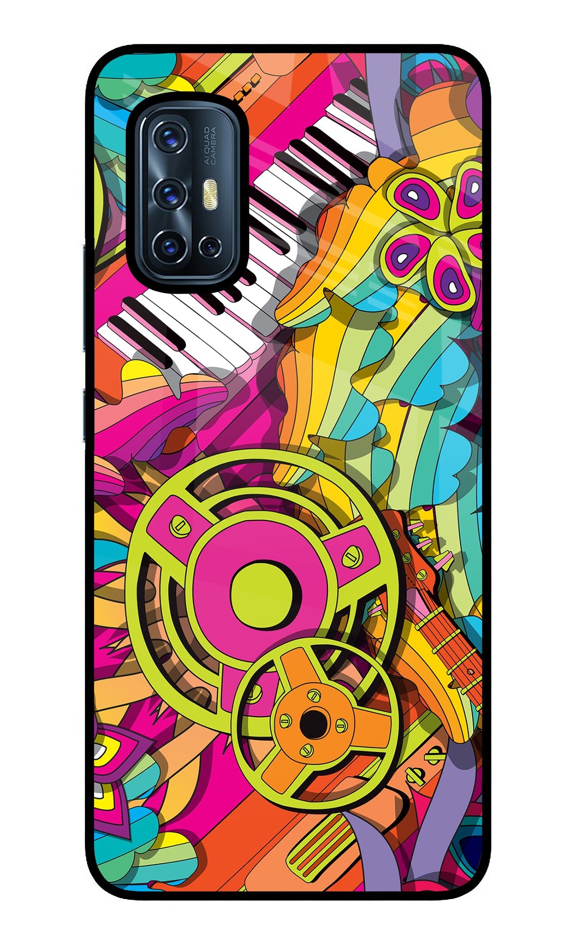 Music Doodle Vivo V17 Glass Case