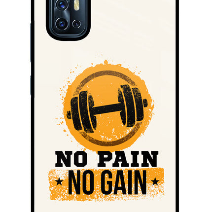 No Pain No Gain Vivo V17 Glass Case Back Cover by Casekaro