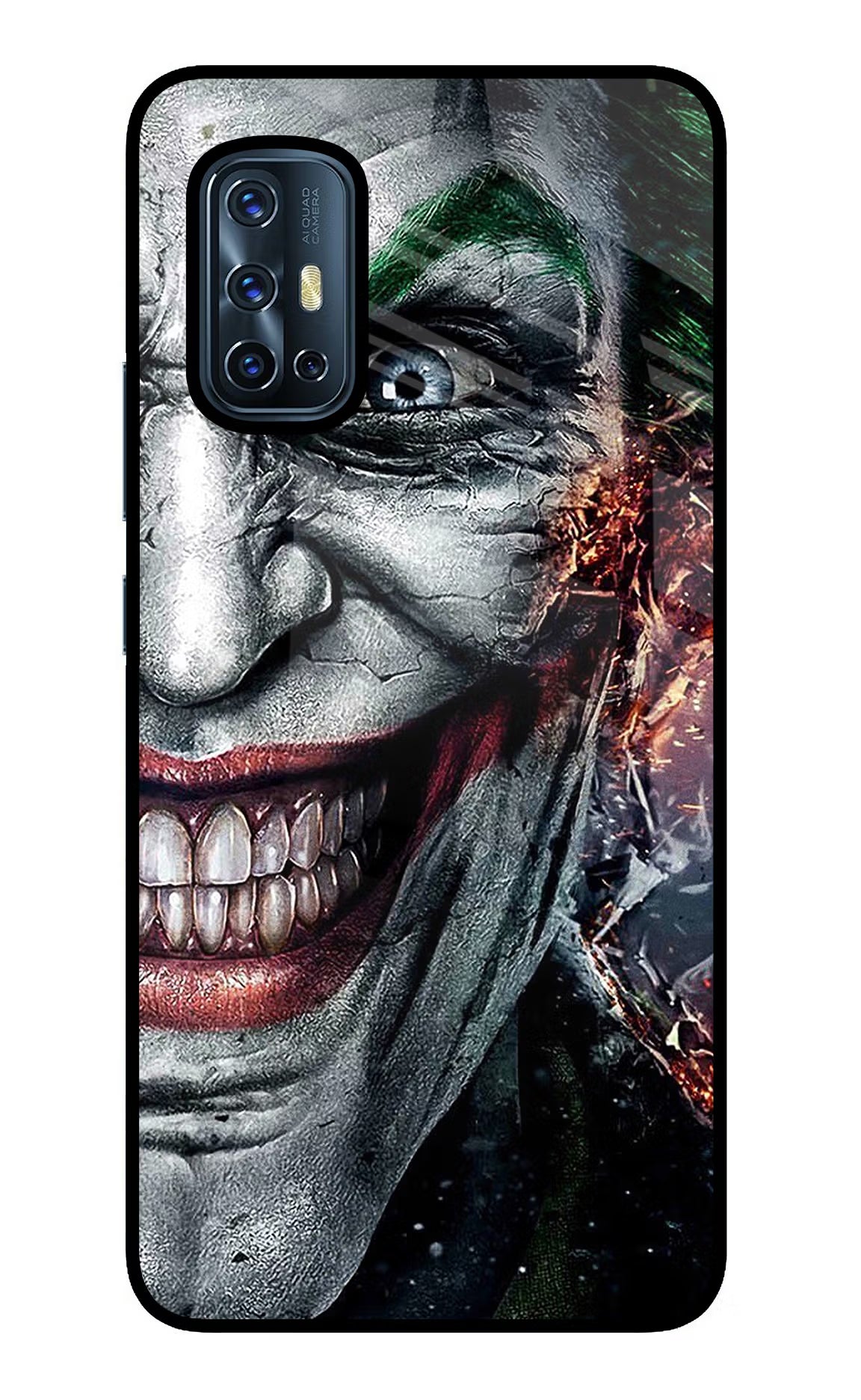 Joker Cam Vivo V17 Glass Case Back Cover by Casekaro