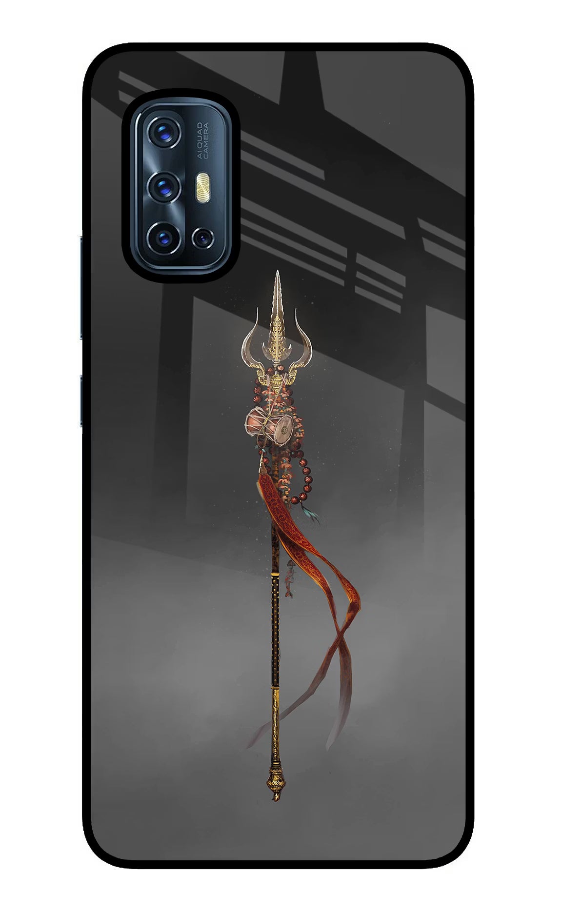 Shiv Trishul Vivo V17 Glass Case Back Cover by Casekaro