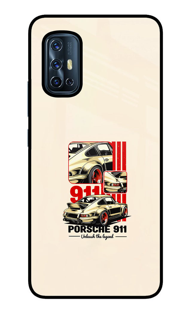 Classic Porsche 911 Vivo V17 Glass Case Back Cover by Casekaro
