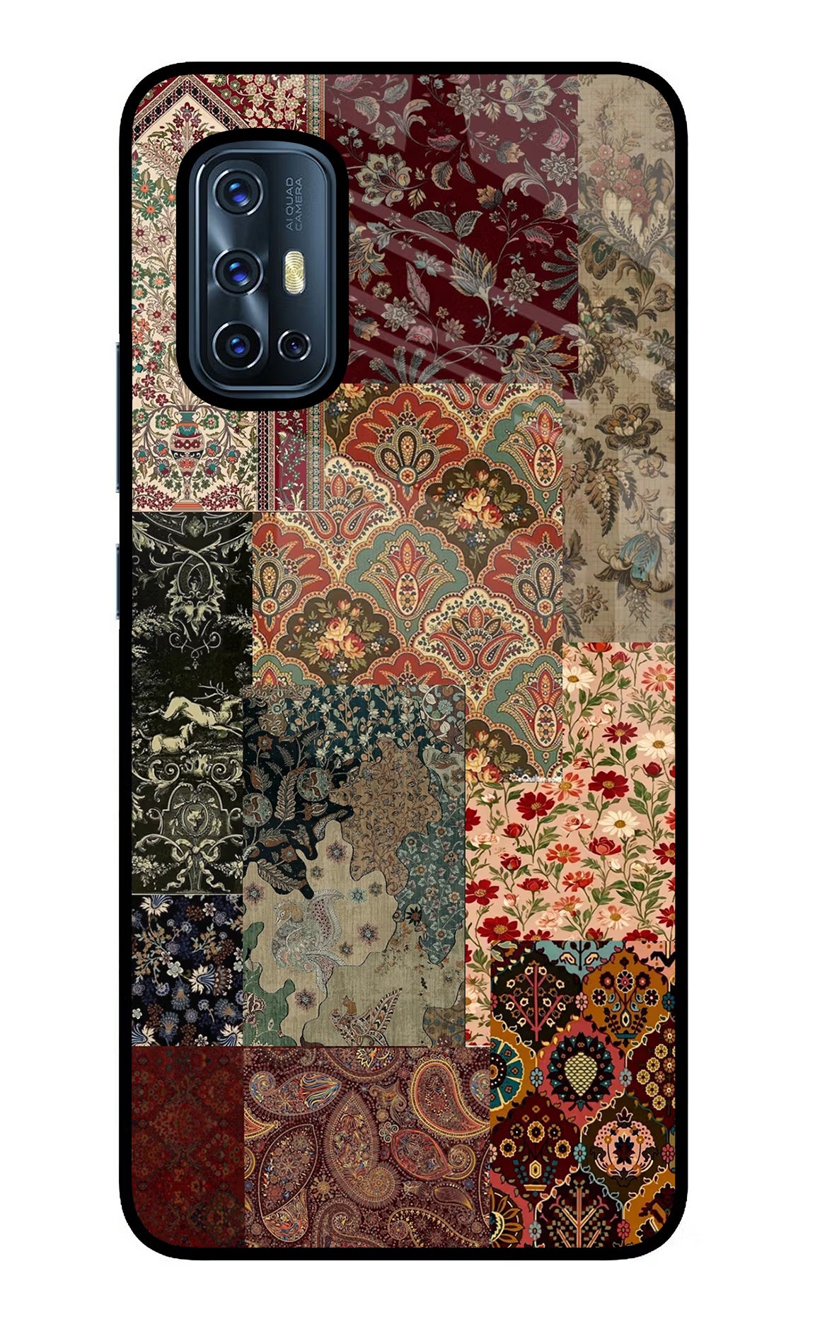 Desi Print Vivo V17 Glass Case Back Cover by Casekaro