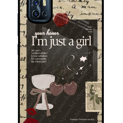 I am just a girl Vivo V17 Glass Case