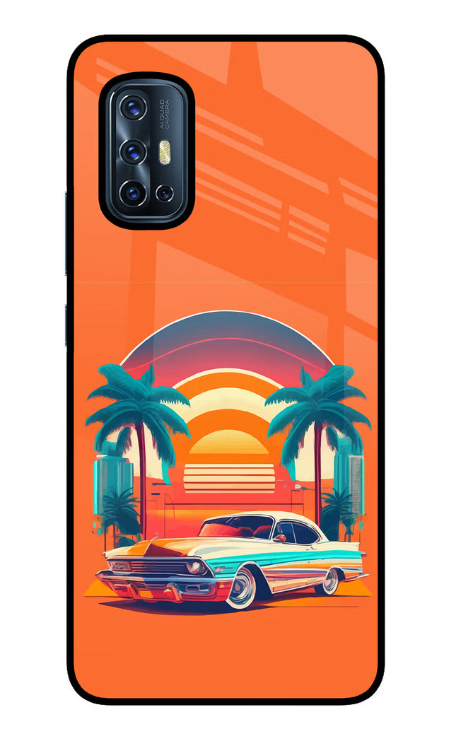 Palm Drive 80s Vivo V17 Glass Case