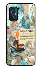 Aquarius Zodiac Vivo V17 Glass Case