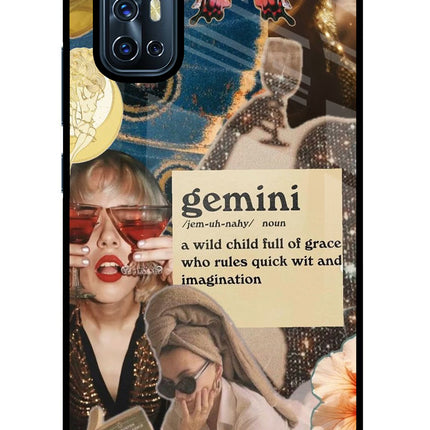 Gemini Zodiac Vivo V17 Glass Case
