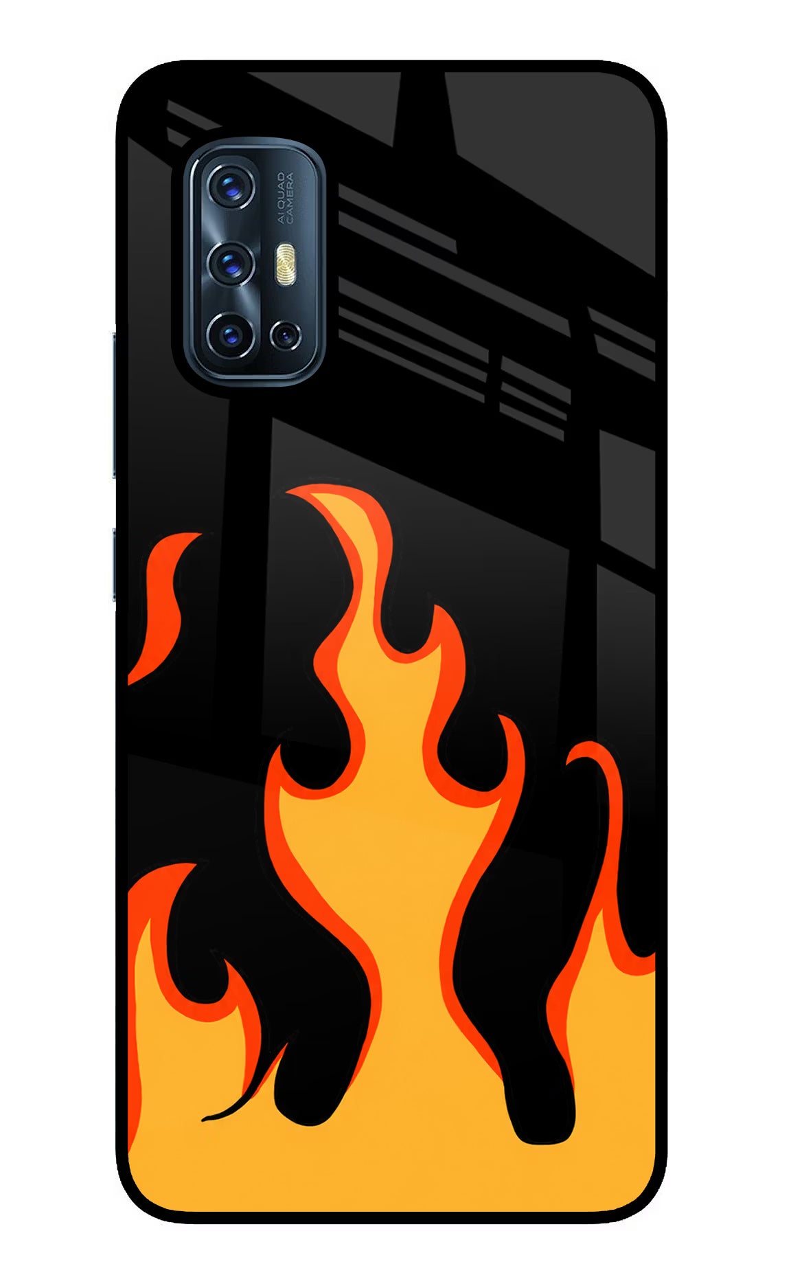 Fired Up – Black Vivo V17 Glass Case