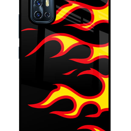 Side Sweep Flames Vivo V17 Glass Case