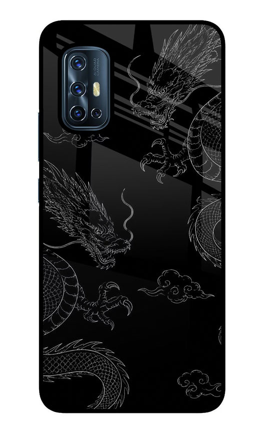 Twin Dragons Vivo V17 Glass Case