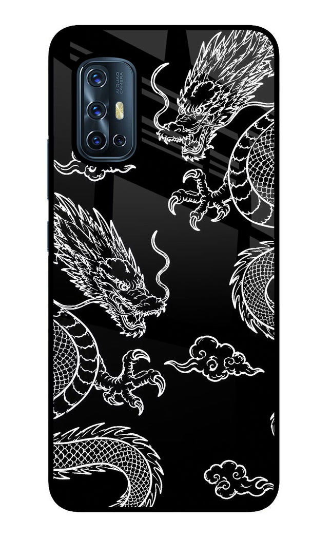 Twin Dragons Vivo V17 Glass Case