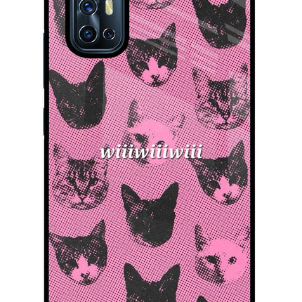 Pink Cats Vivo V17 Glass Case