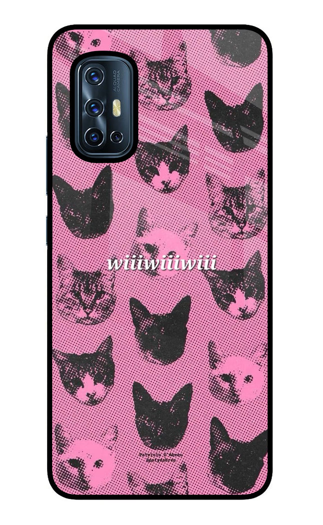 Pink Cats Vivo V17 Glass Case